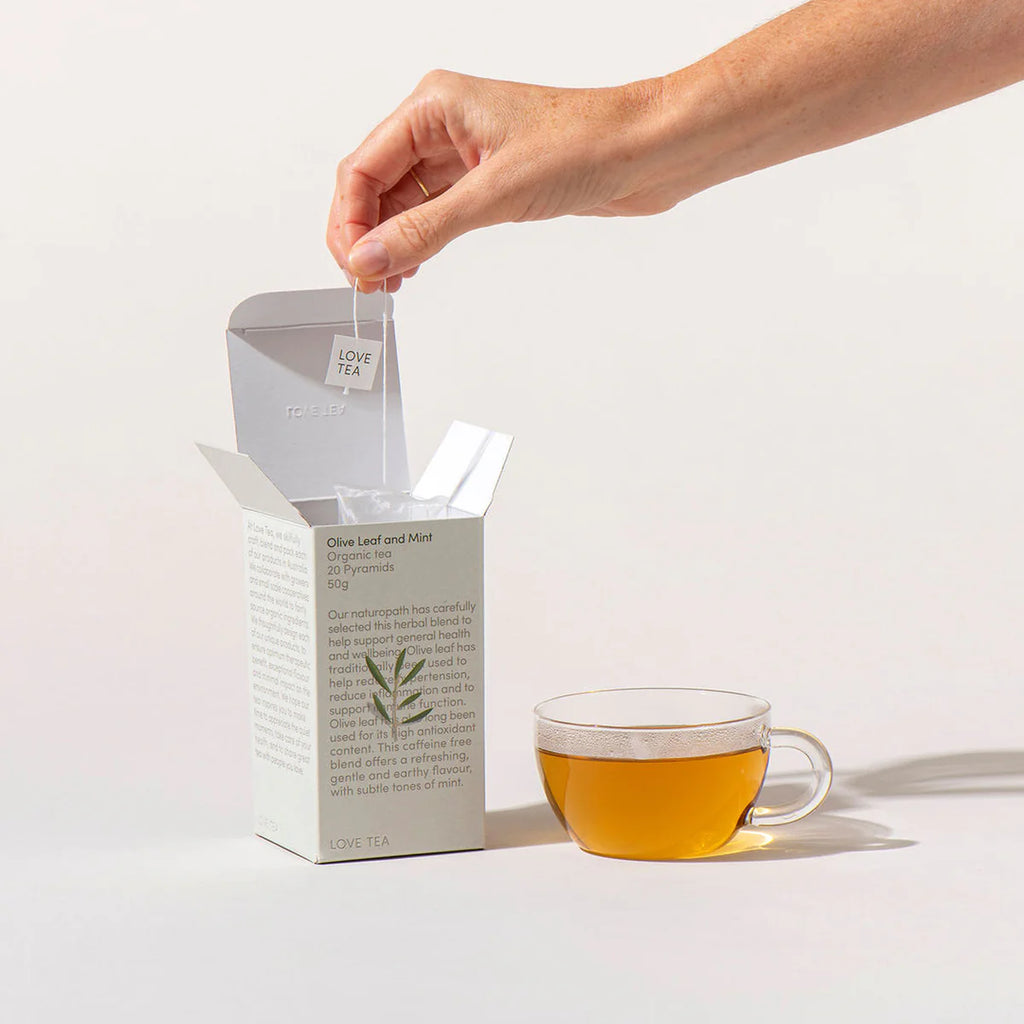 Olive Leaf and Mint Pyramid Tea Bags