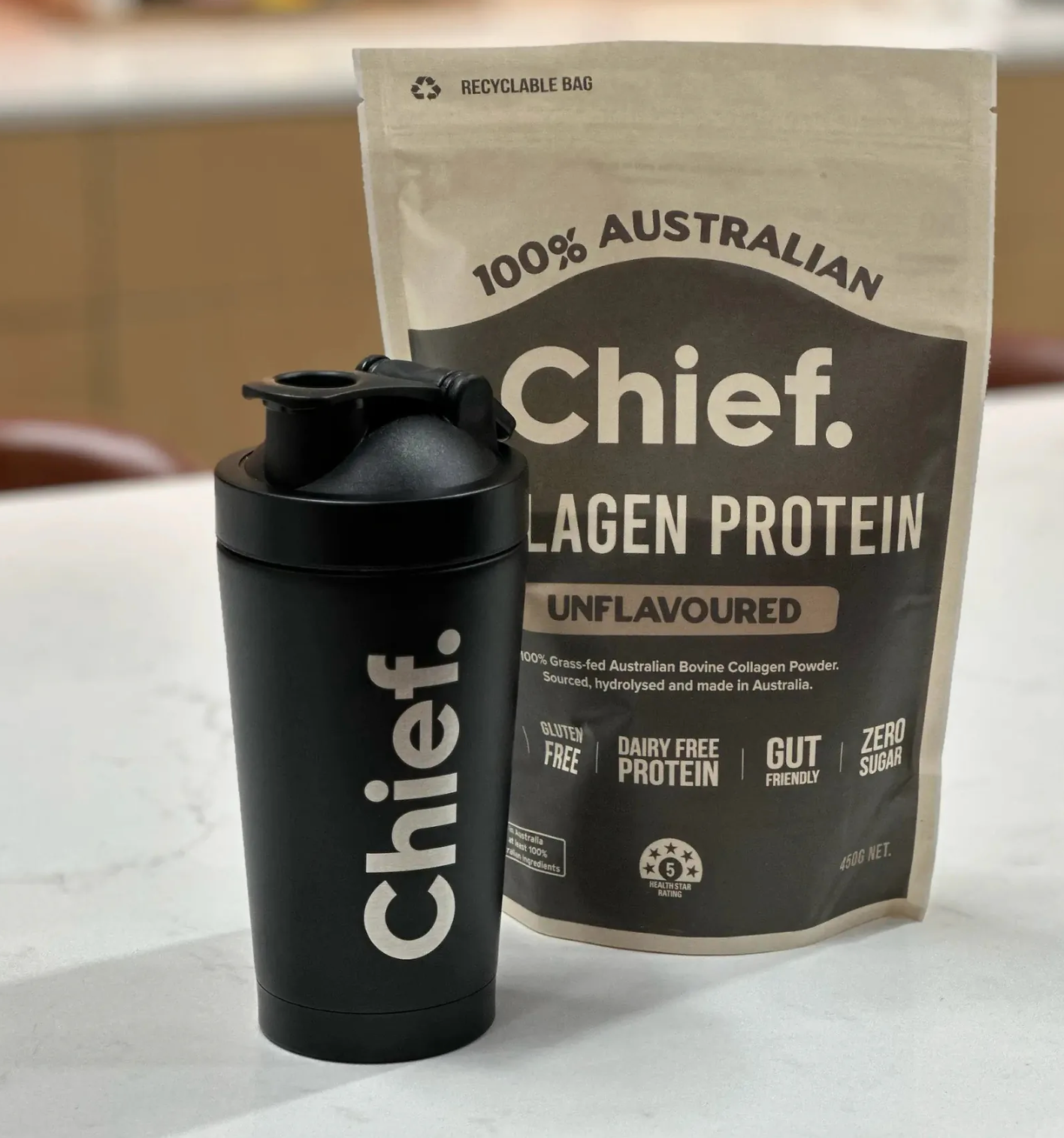 Chief Stainless Steel Protein Shaker