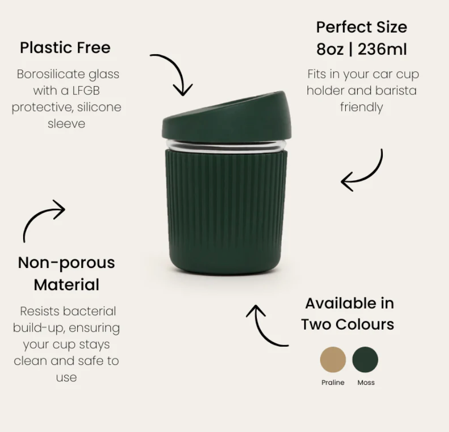 Reusable Glass Coffee Cup